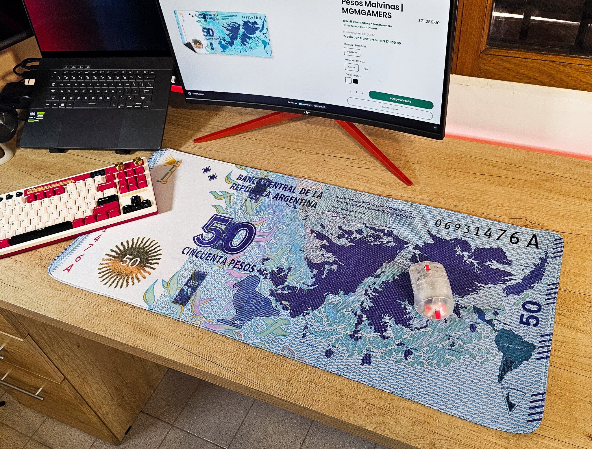 Mousepad 50 Pesos Malvinas | MGMGAMERS