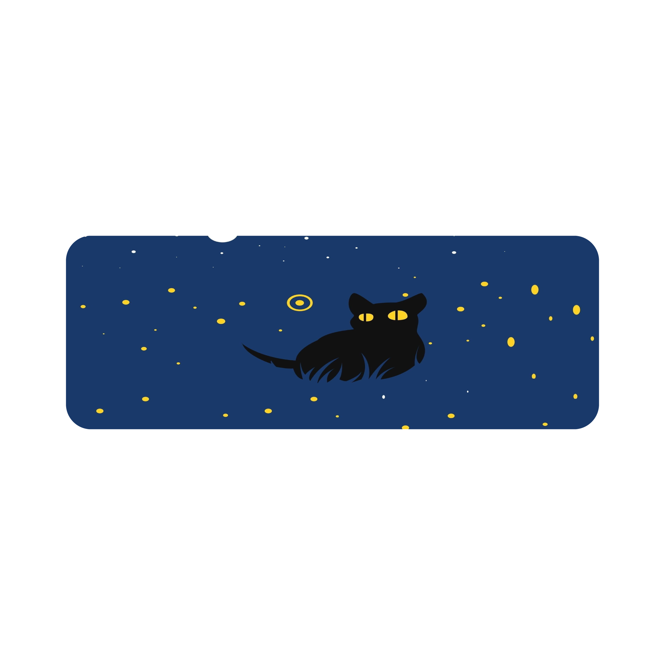 Mousepad Cat with stars 90x32 Classic | PERSONALIZADO