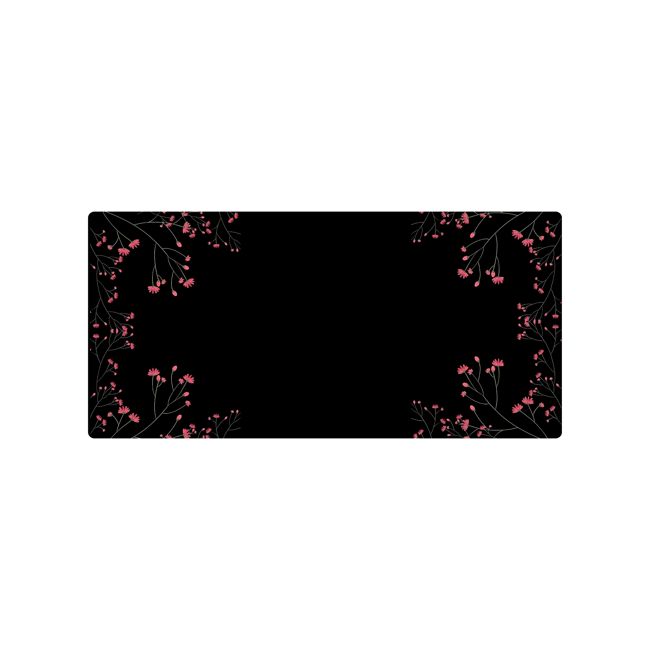 Mousepad Flores con fondo negro 72x34 Classic | PERSONALIZADO