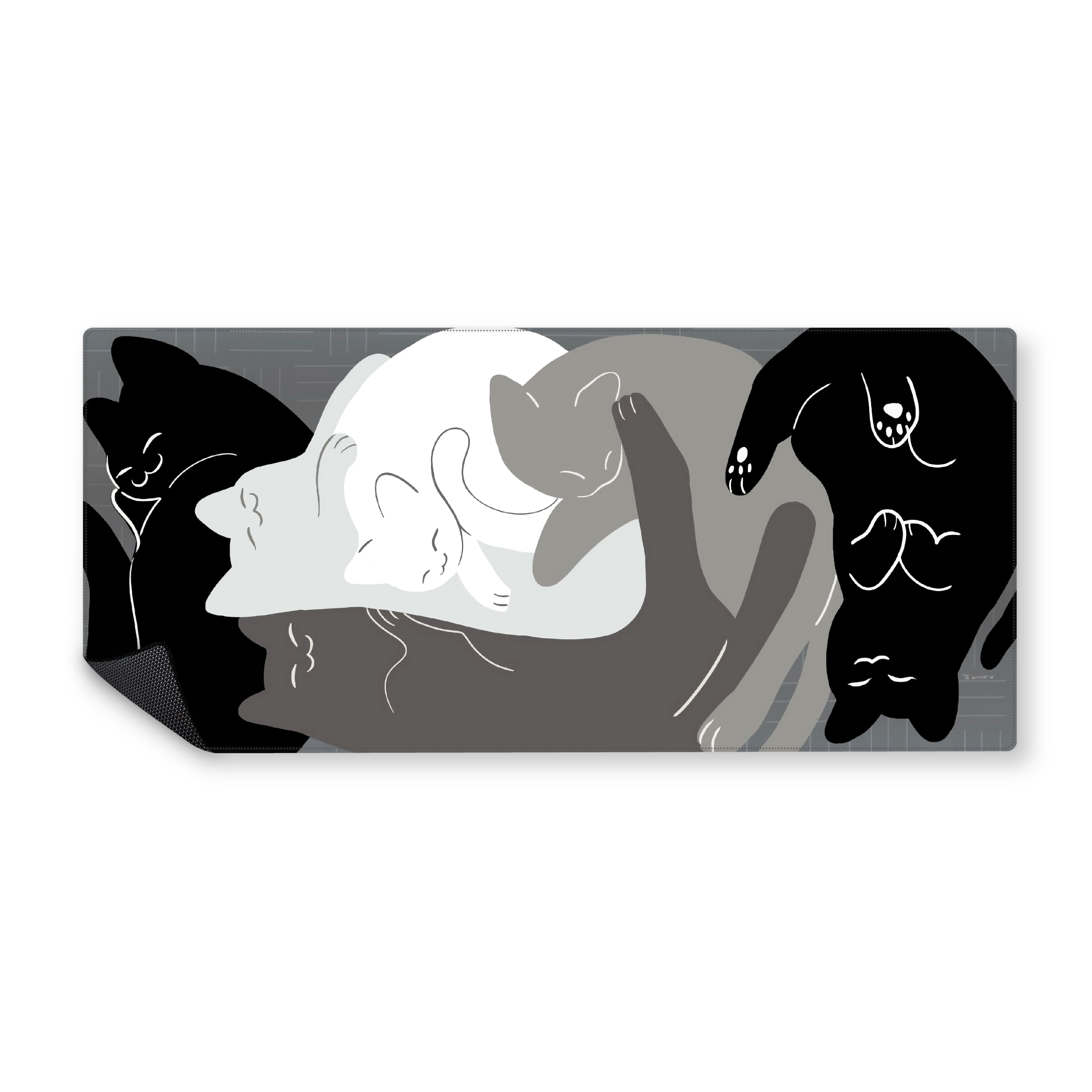 Mousepad Gatos blanco y negro 90x40 Classic | PERSONALIZADO
