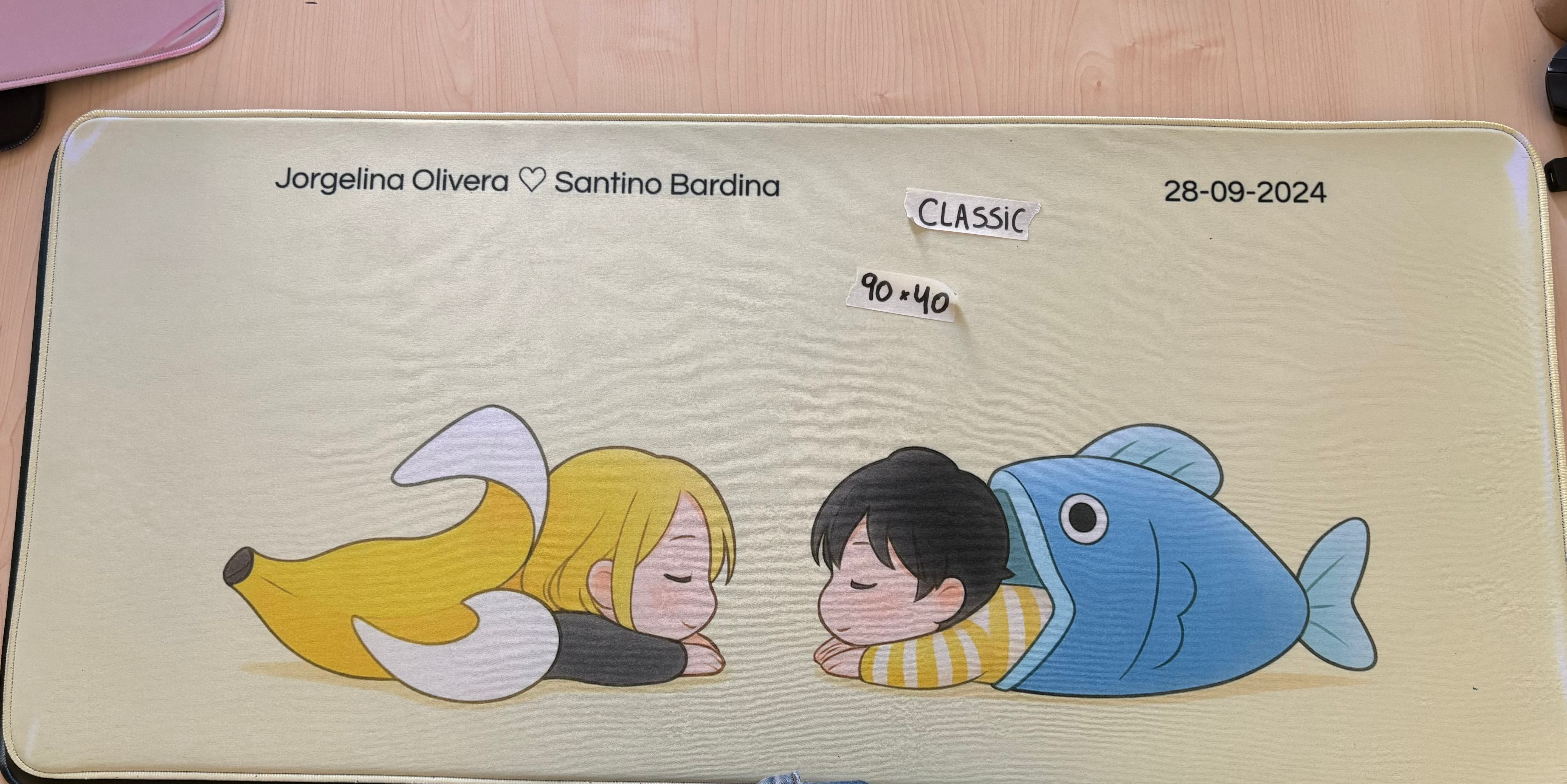 Mousepad Peces amor 90x40 | Serie Classic - OUTLET