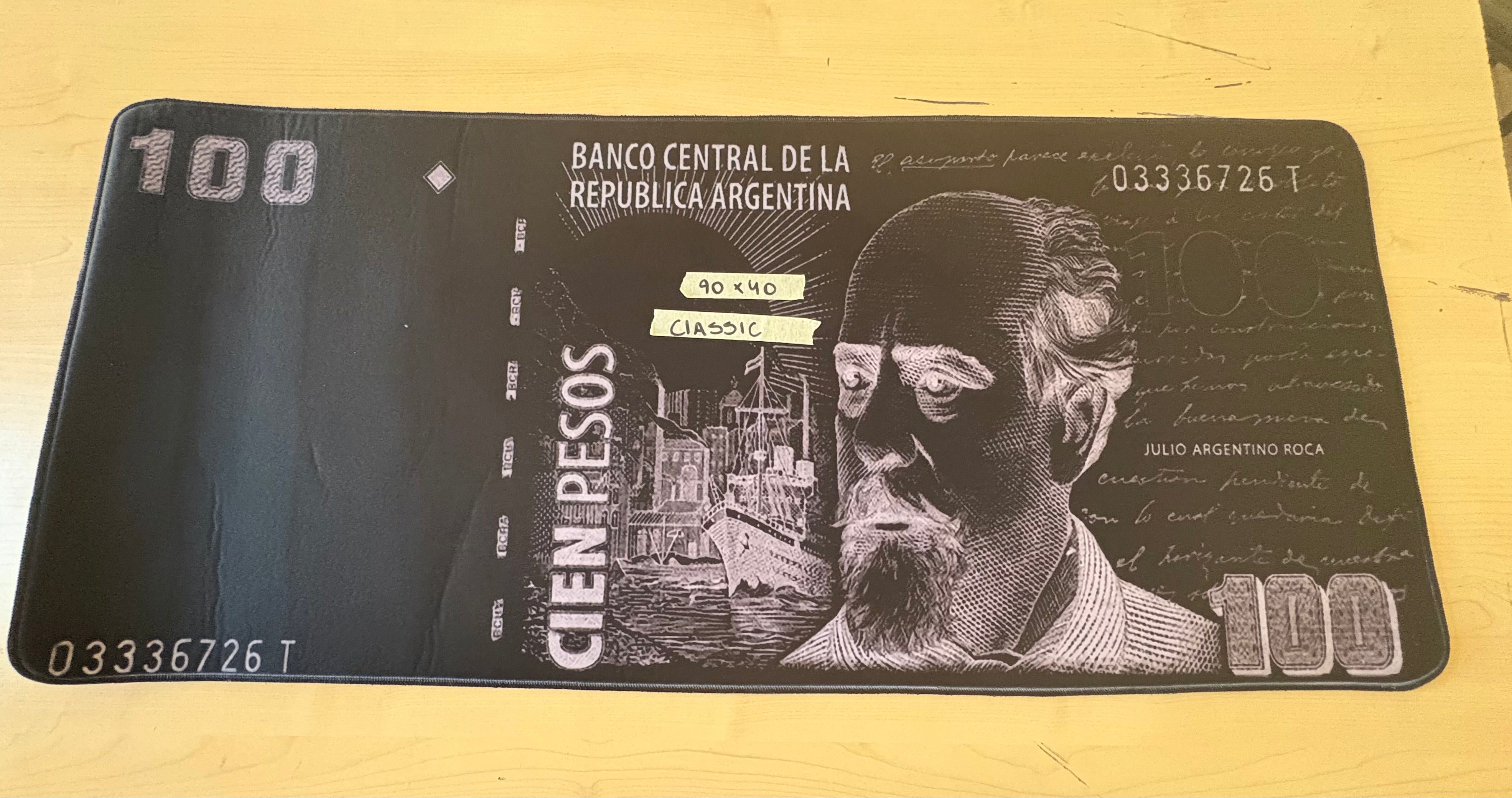 Mousepad 100 Pesos Black 90x40 | Classic - OUTLET