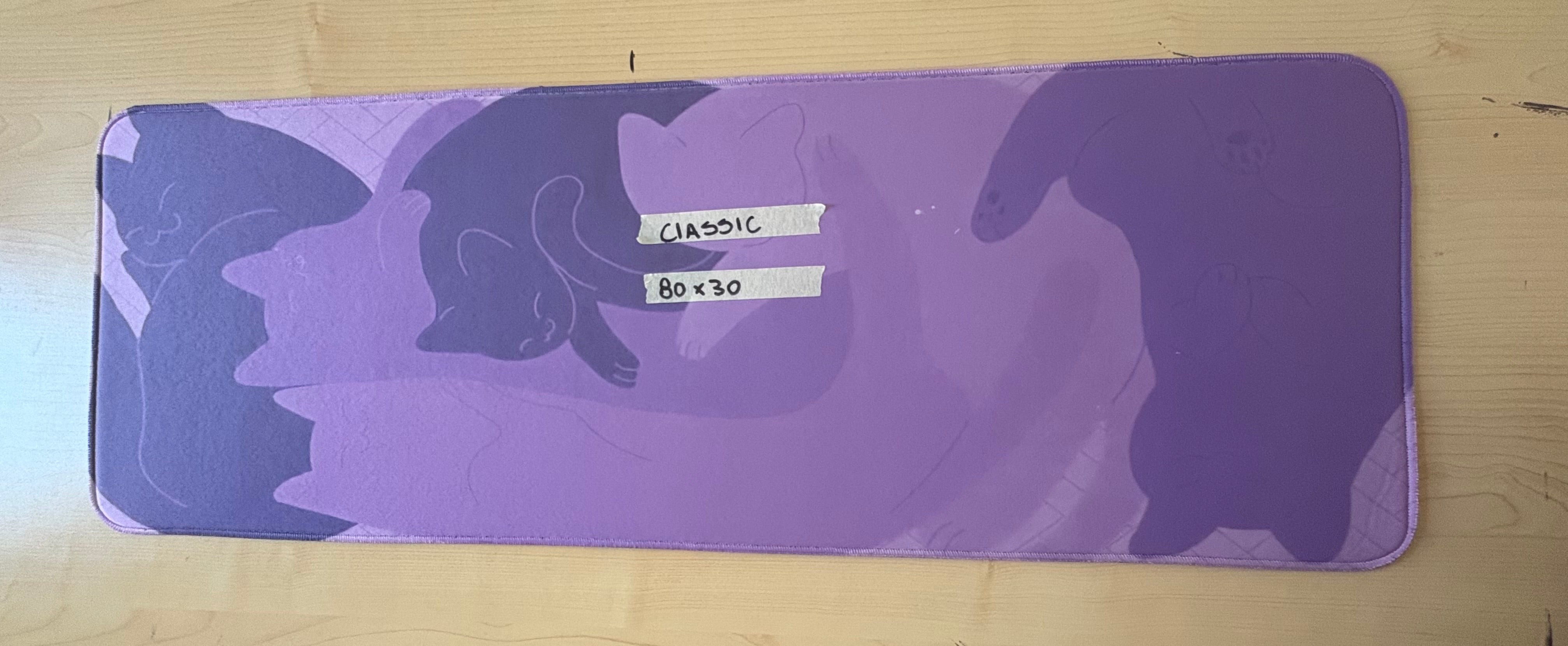 Mousepad Gatitos Morados 80x30| Classic - OUTLET