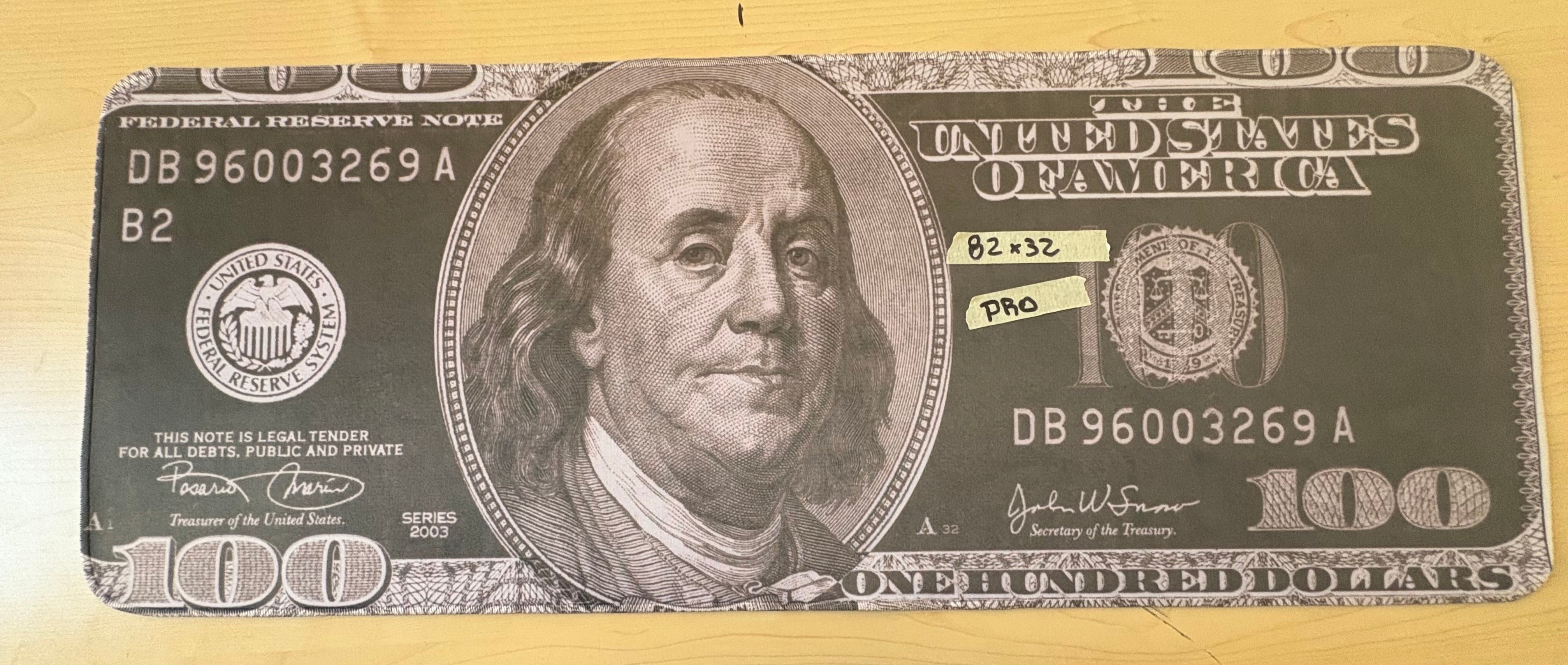 Mousepad Black Dollar 82x32| PRO - OUTLET