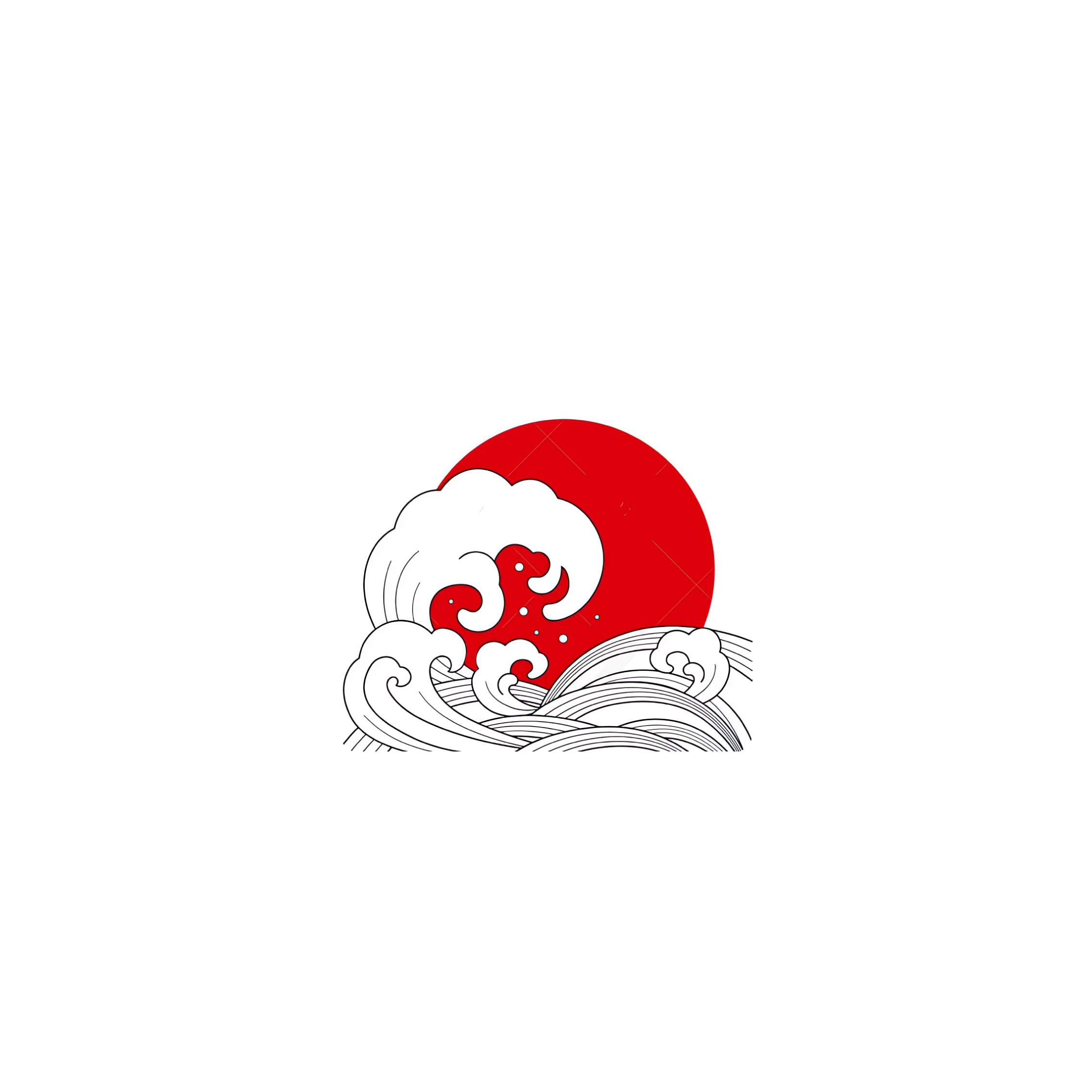 Mousepad Logo Japan Olas 30x30 Classic | PERSONALIZADO