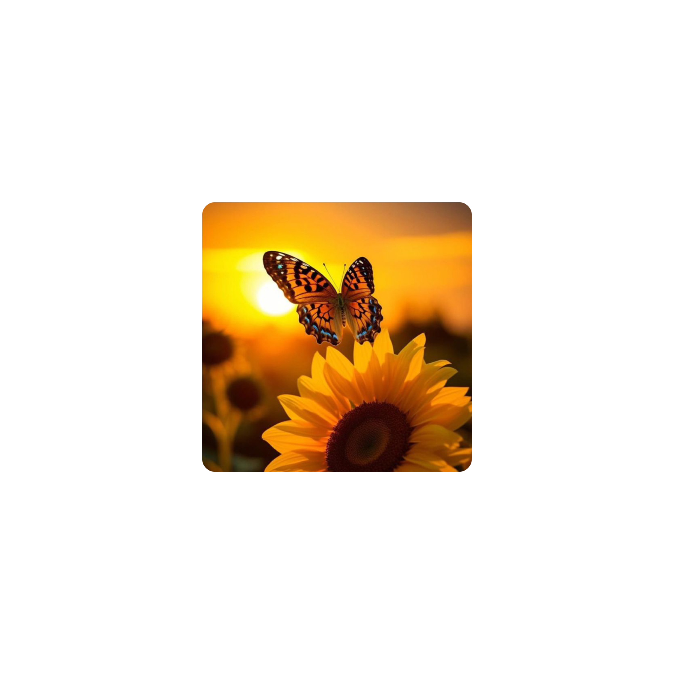 Mousepad Mariposa en girasol 25x25 Classic | PERSONALIZADO