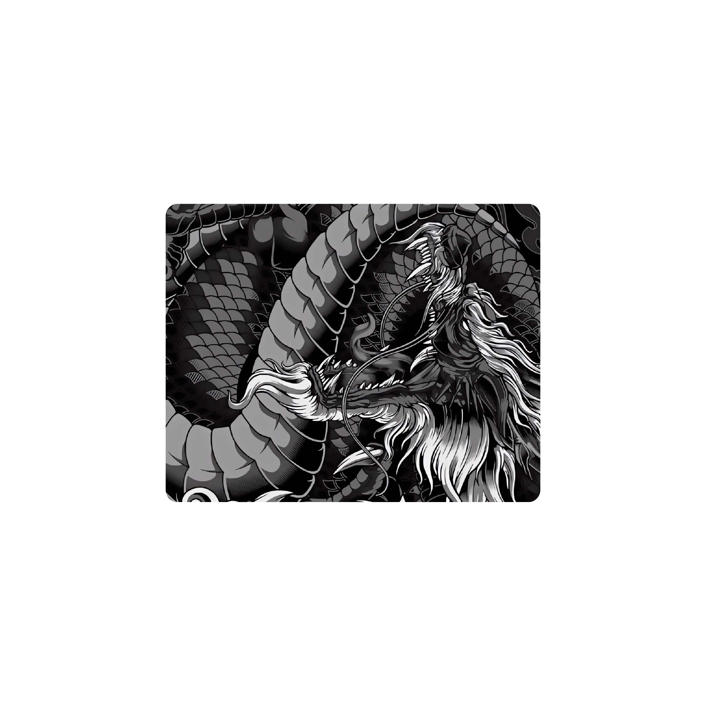 Mousepad Black N White Dragon 50x40 PRO | PERSONALIZADO