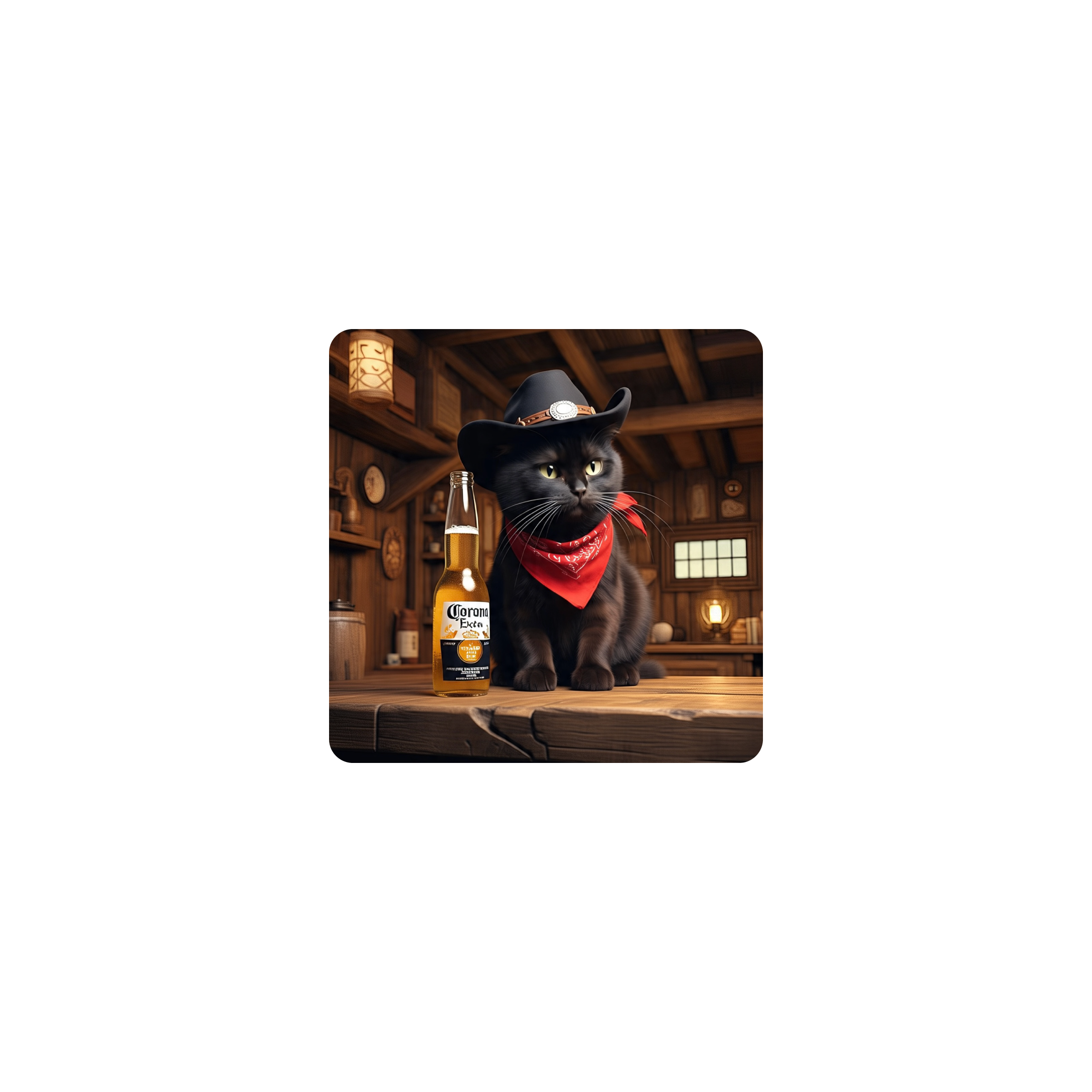 Mousepad gato cowboy 25x25 Classic | PERSONALIZADO