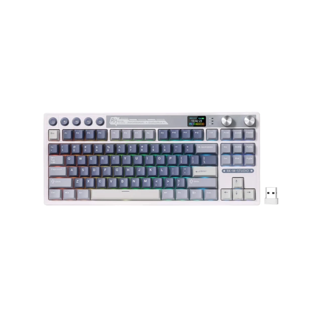 Teclado mecânico sem fio Royal Kludge RKM87 75% RGB com interruptor creme | MgM IMP