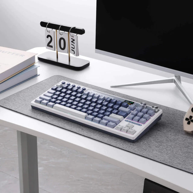 Teclado mecânico sem fio Royal Kludge RKM87 75% RGB com interruptor creme | MgM IMP