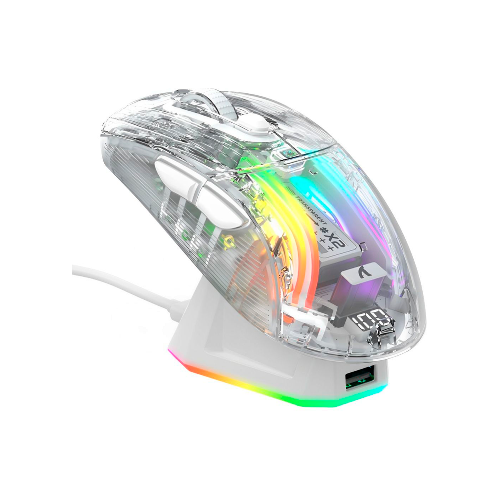 Mouse Attack Shark X11, sem fio, USB-C, Bluetooth, base RGB, 22000 DPI | MgM IMP