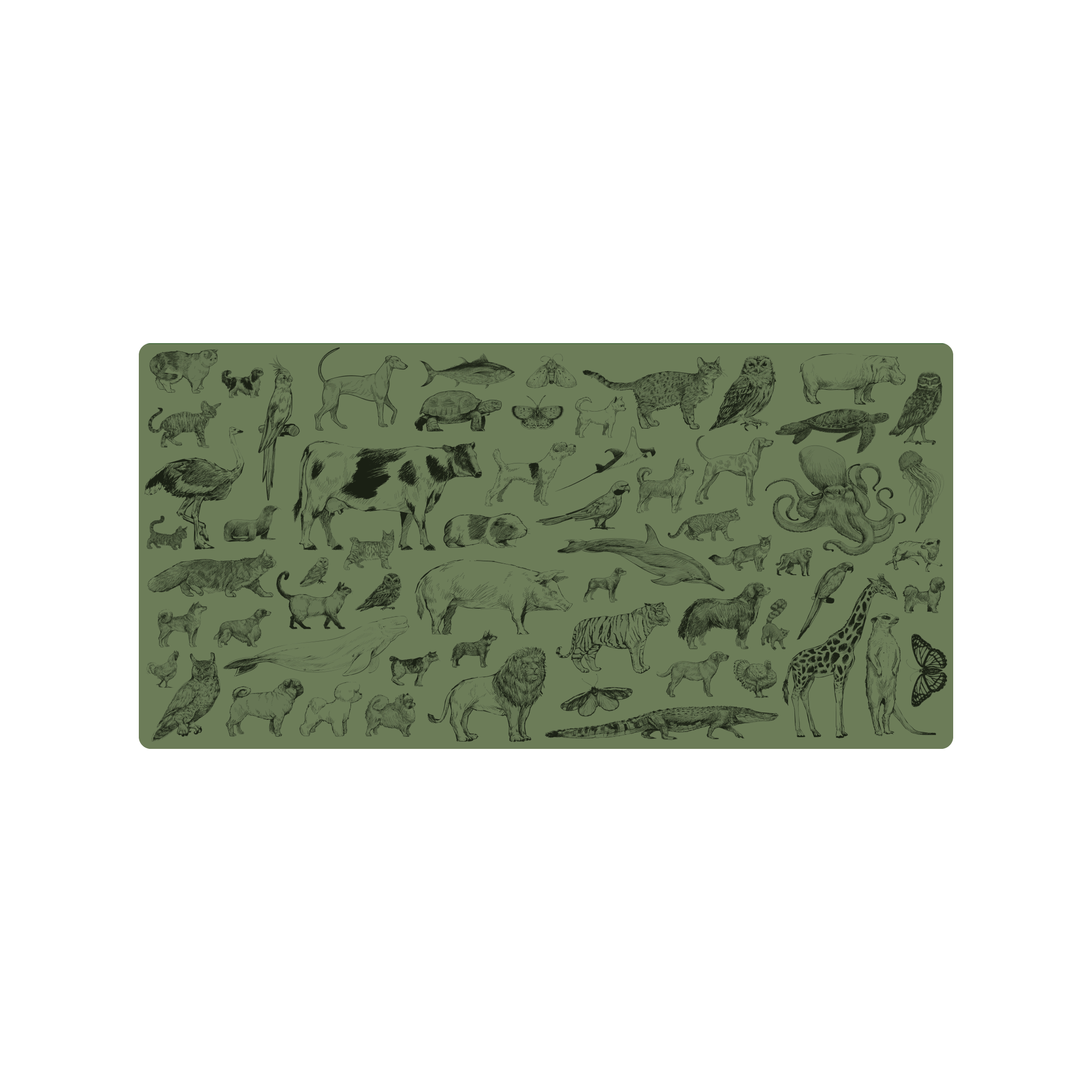 Mousepad Atlas animal 55x27 Classic | PERSONALIZADO