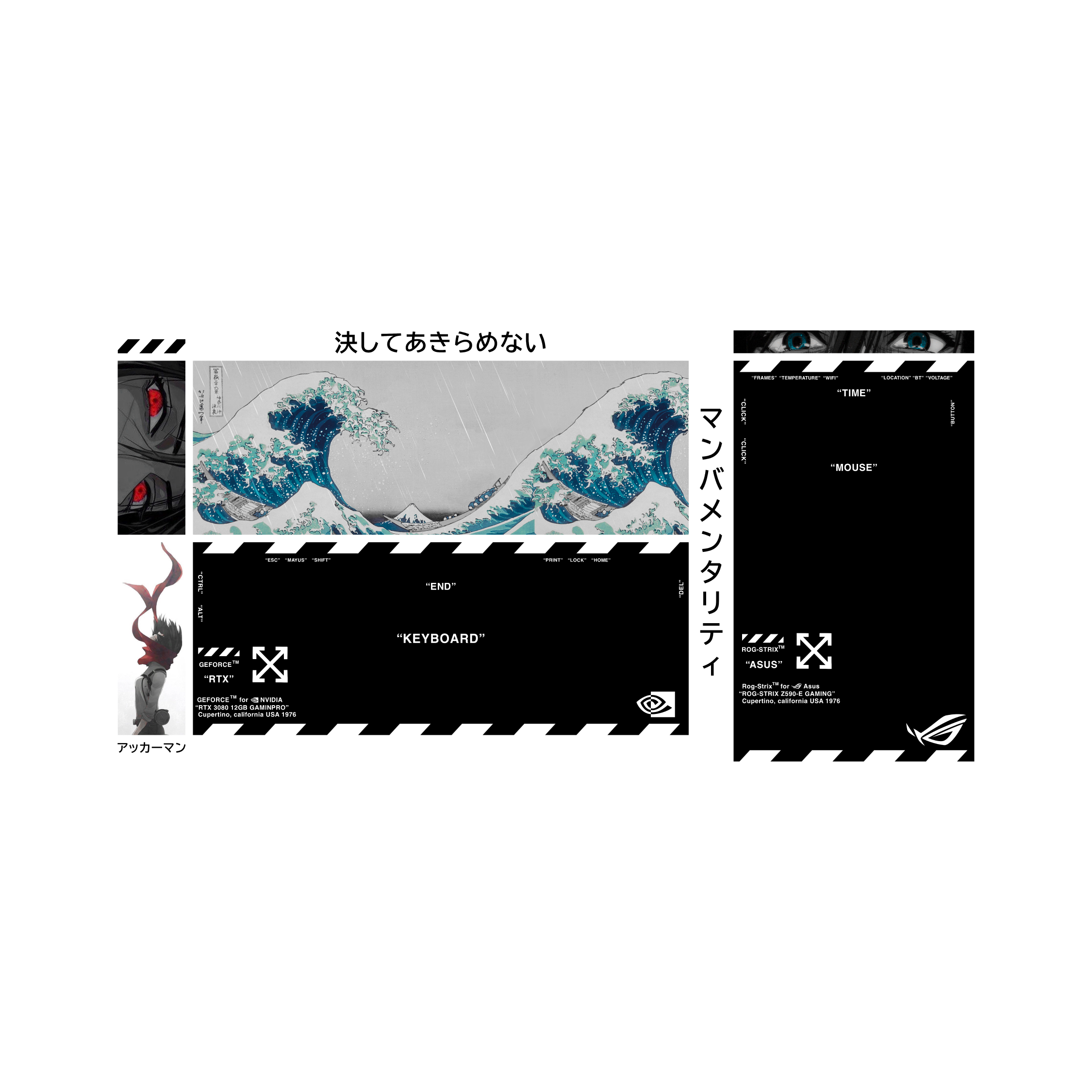 Mousepad BLACK OFF WHITE 120x60 PRO | PERSONALIZADO