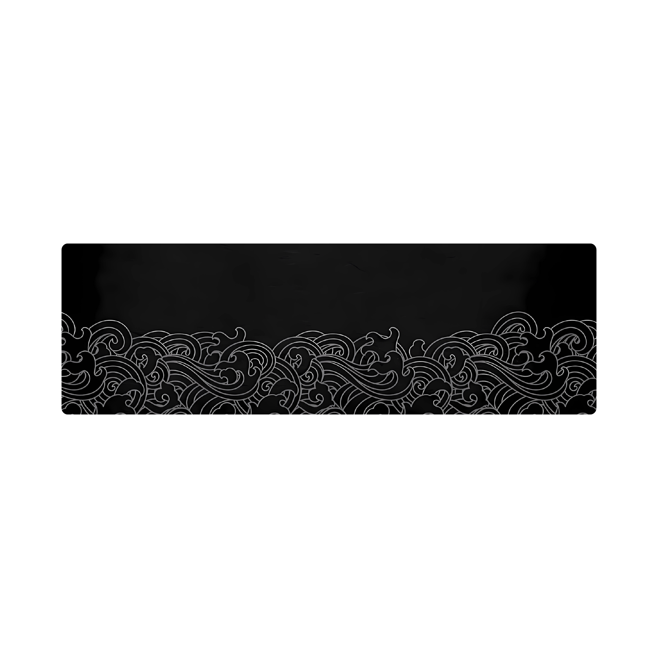 Mousepad Black Leaves 90x28 Classic | PERSONALIZADO