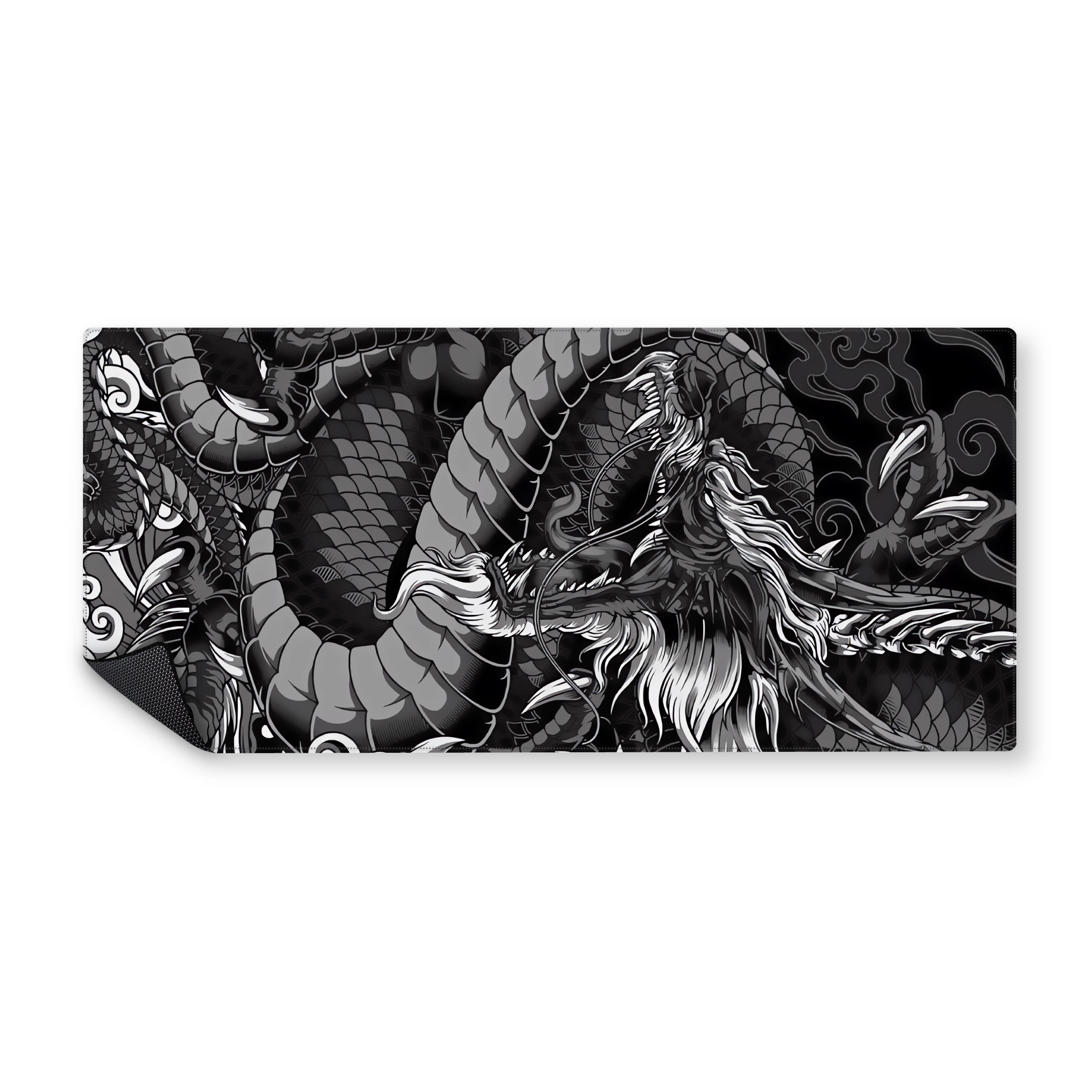 Mousepad Black N White Dragon 90x40 | PERSONALIZADO