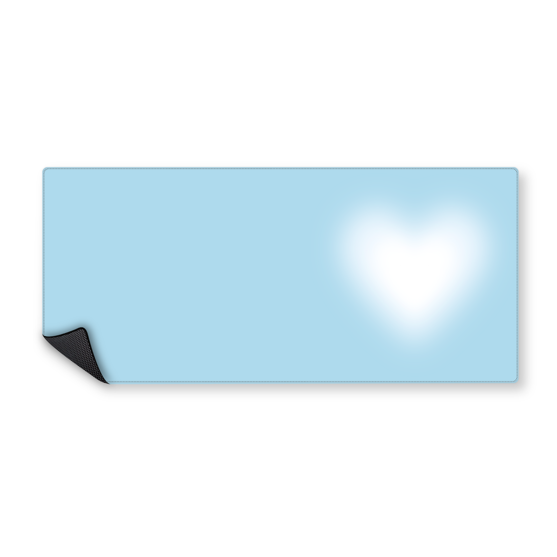 Mousepad Celeste con corazón 90x40 Classic | PERSONALIZADO