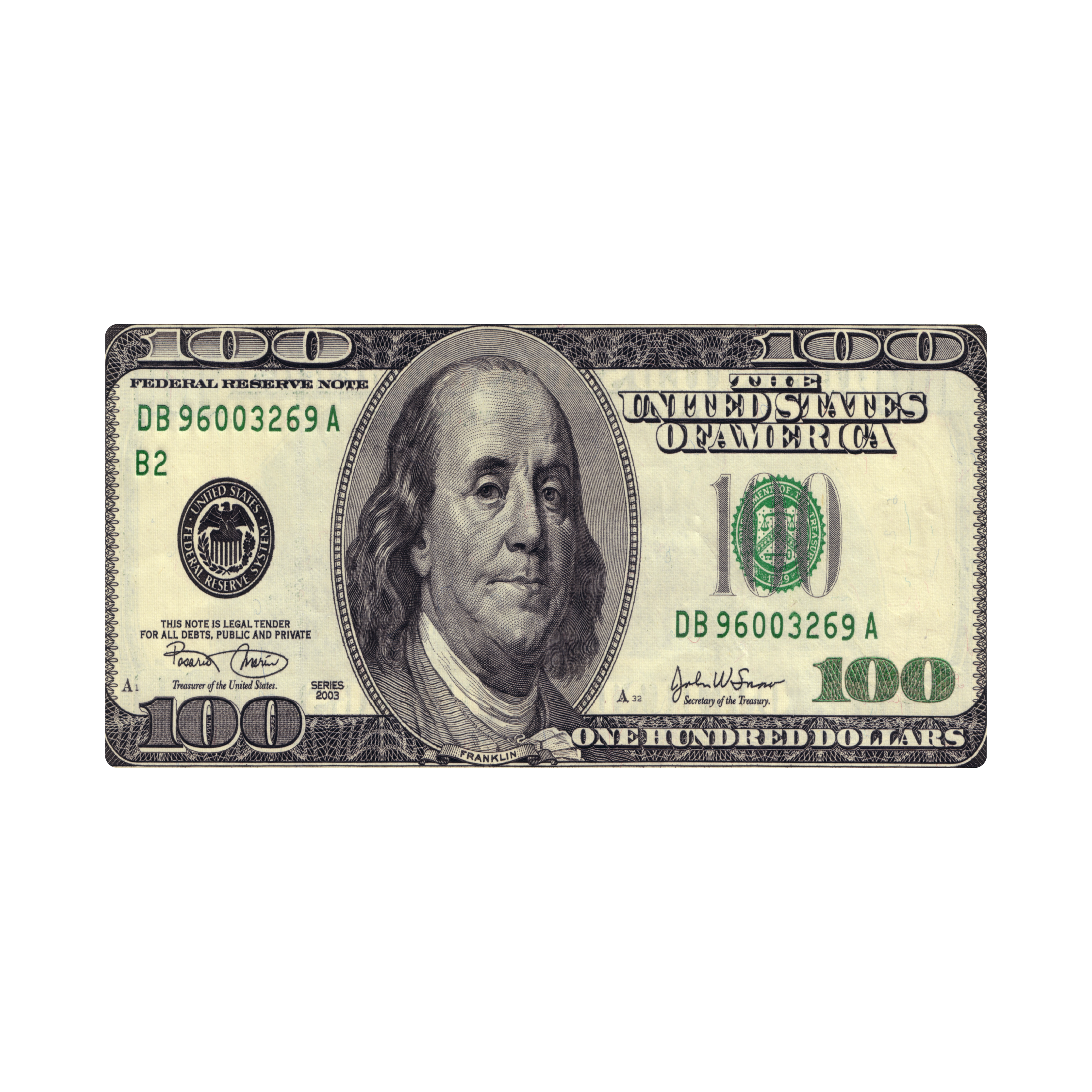 Mousepad Billete 100 dolares 110x55 PRO | PERSONALIZADO