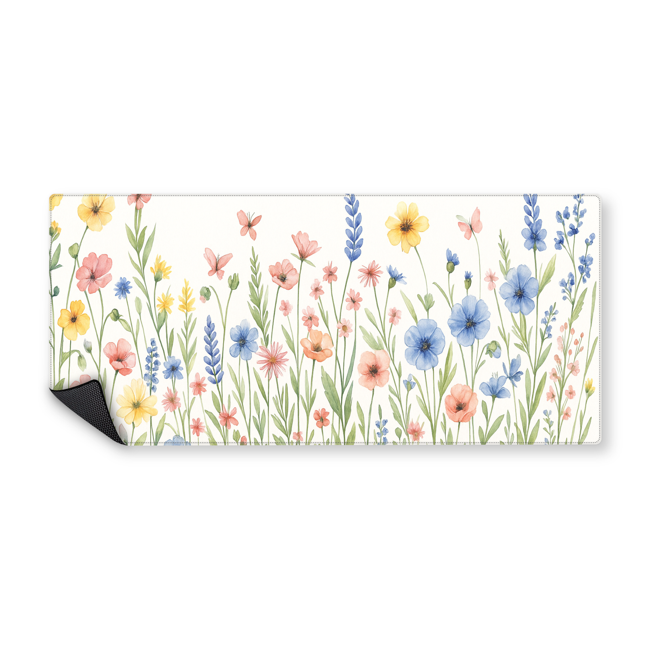 Mousepad Flores con fondo blanco 90x40 Classic | PERSONALIZADO