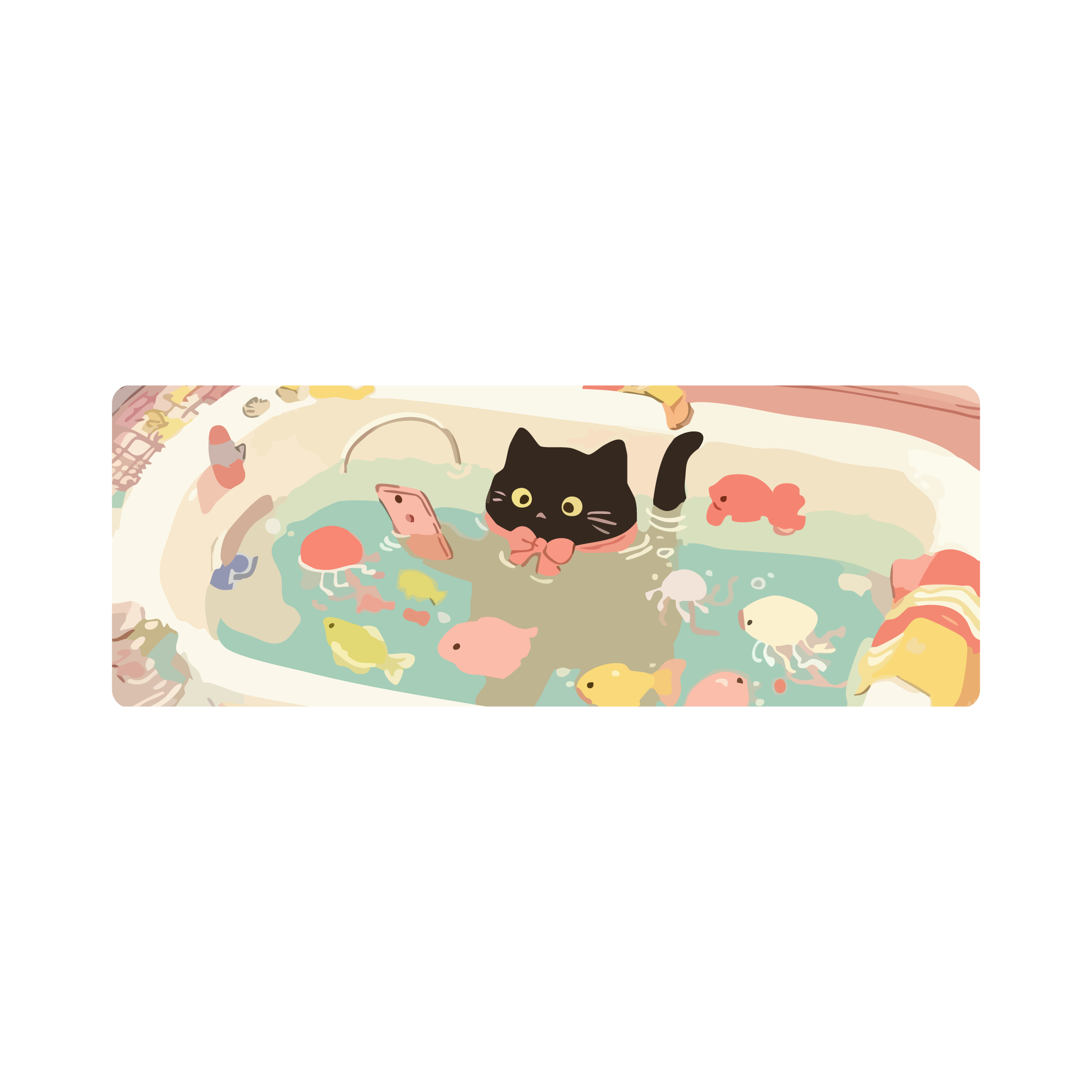 Mousepad Gatito en bañera 110x40 Classic | PERSONALIZADO