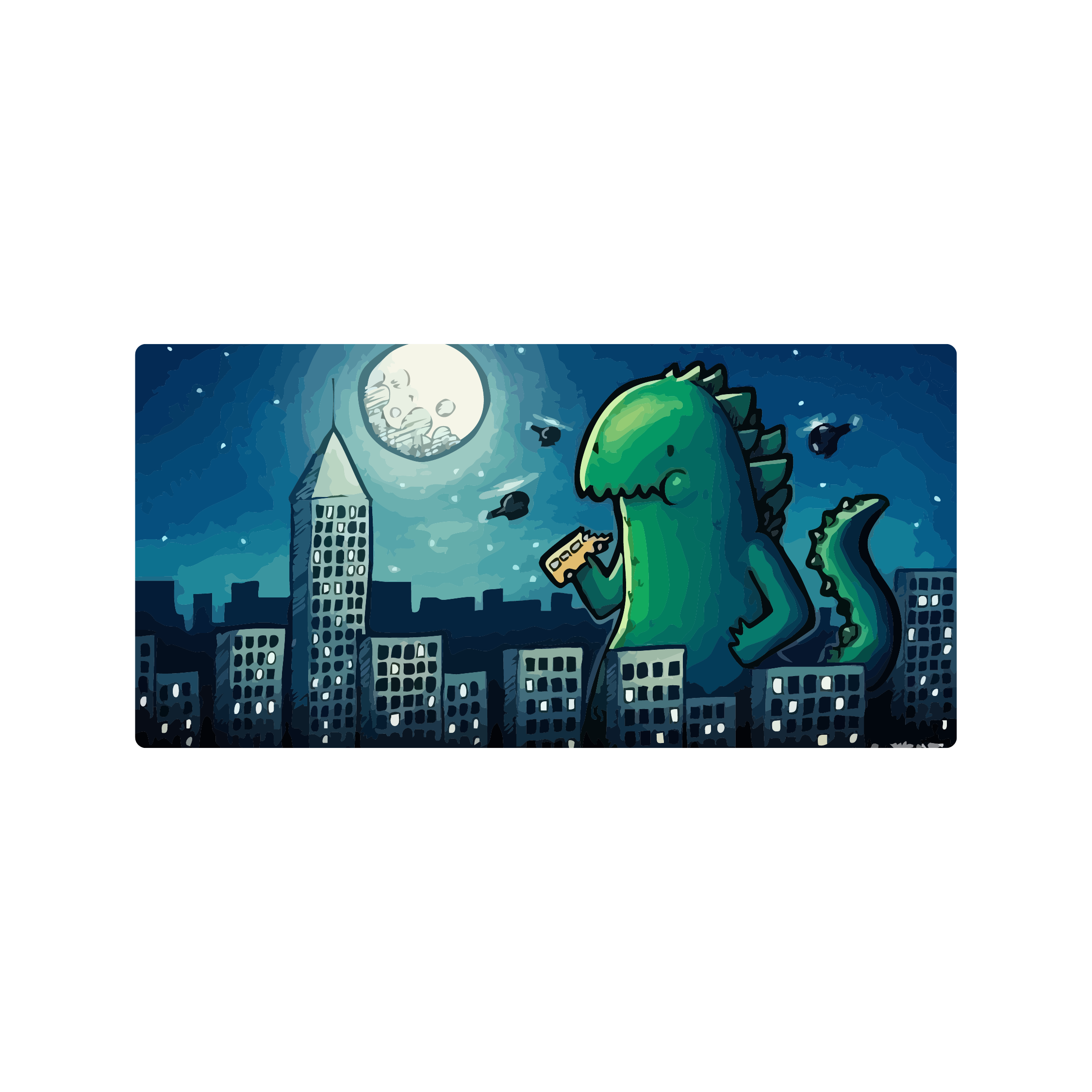 Mousepad Godzilla mini 70x34 Classic | PERSONALIZADO