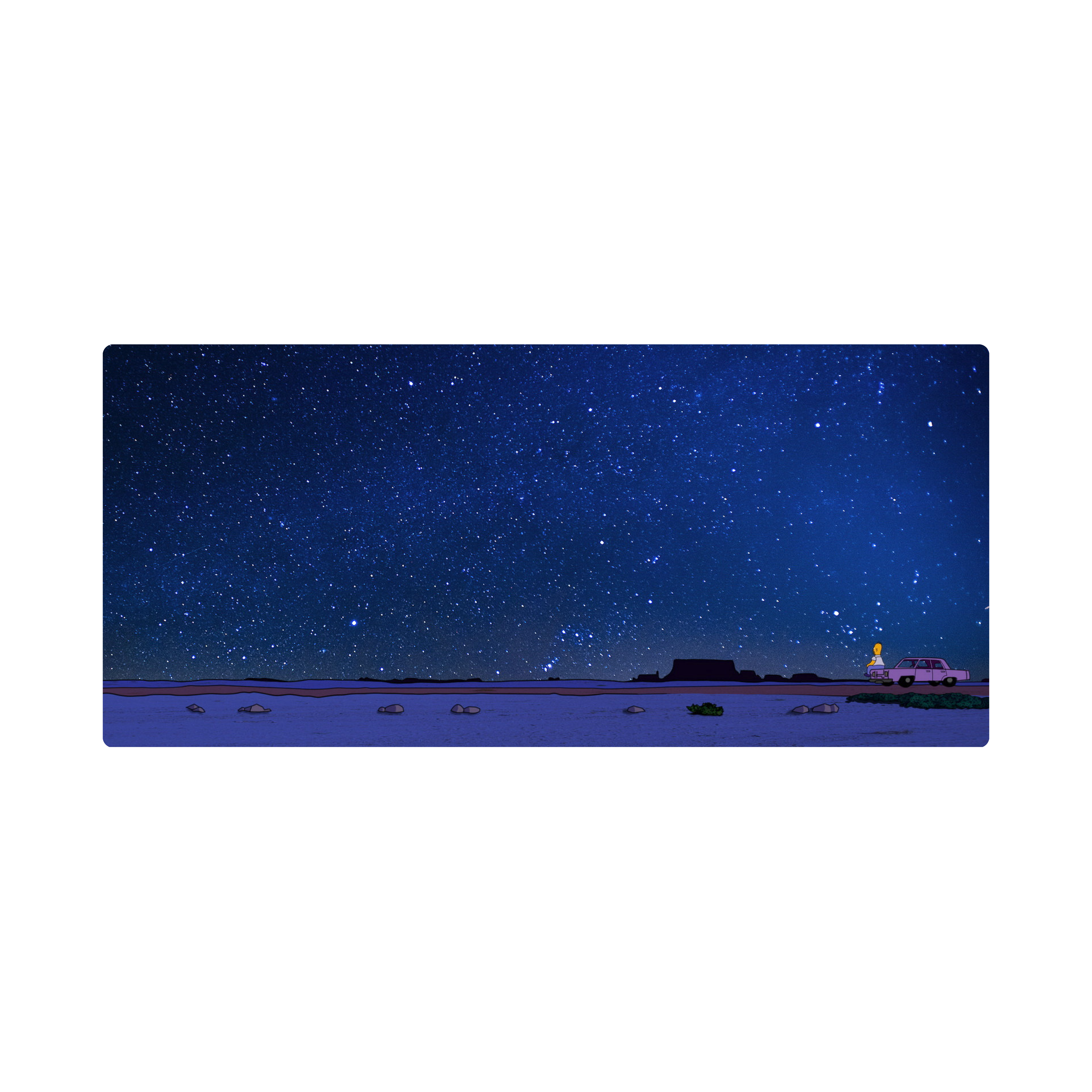 Mousepad Homero Simpson viendo las Estrellas 100x45 Classic | PERSONALIZADO