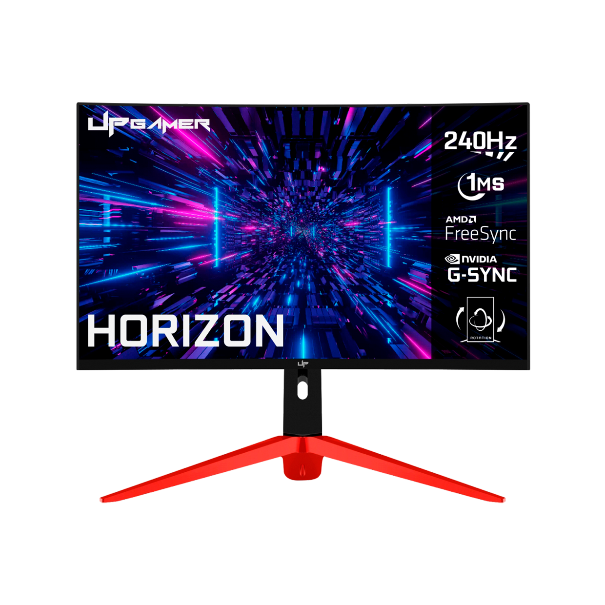 Monitor Gamer Up Gamer Horizon, 27", Full HD, Curvo RGB, 240HZ, 1MS, HDMI, DP, Freesync, HZ27VA240BK | MgM IMP