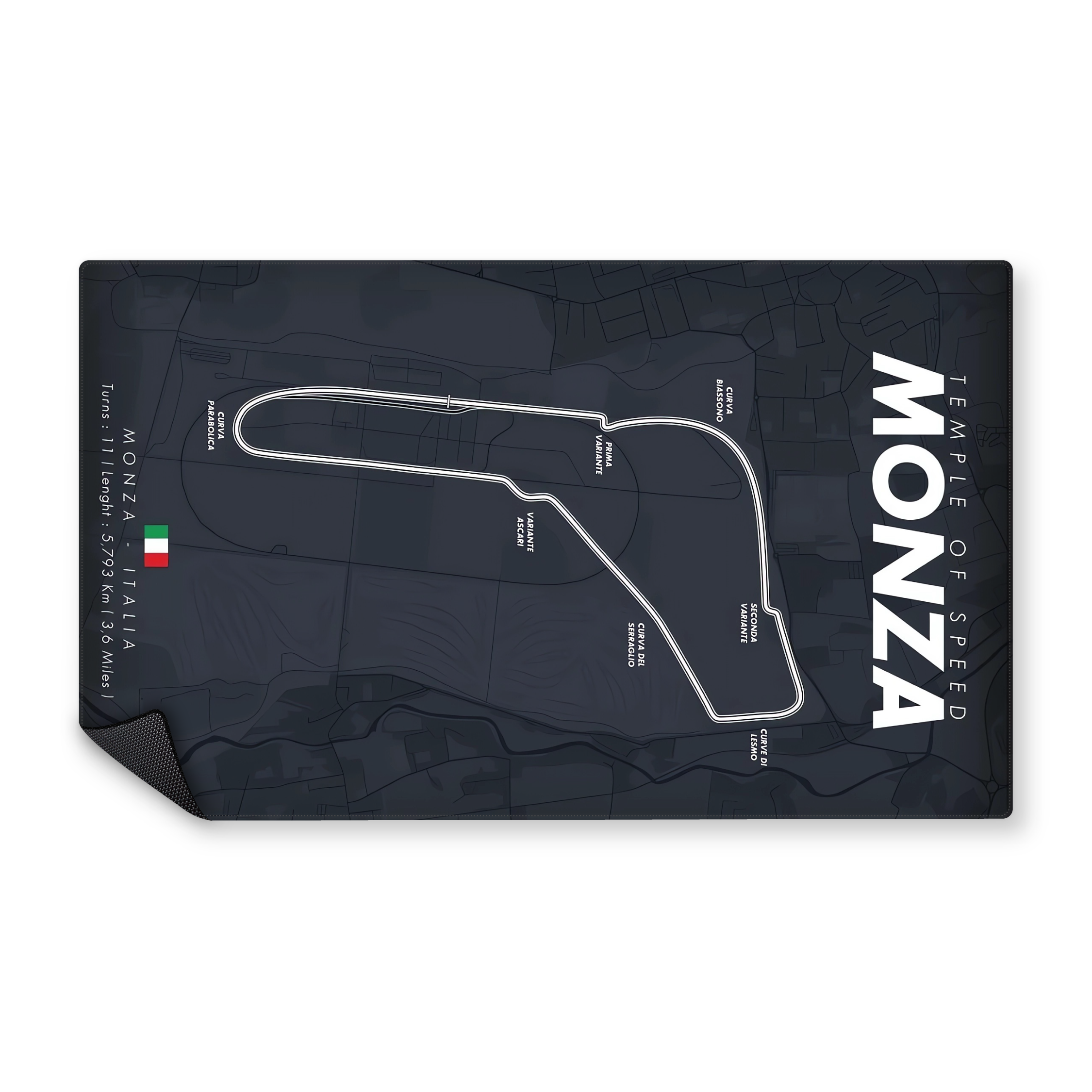 Mousepad Mapa de Monza 100x60 Classic | PERSONALIZADO