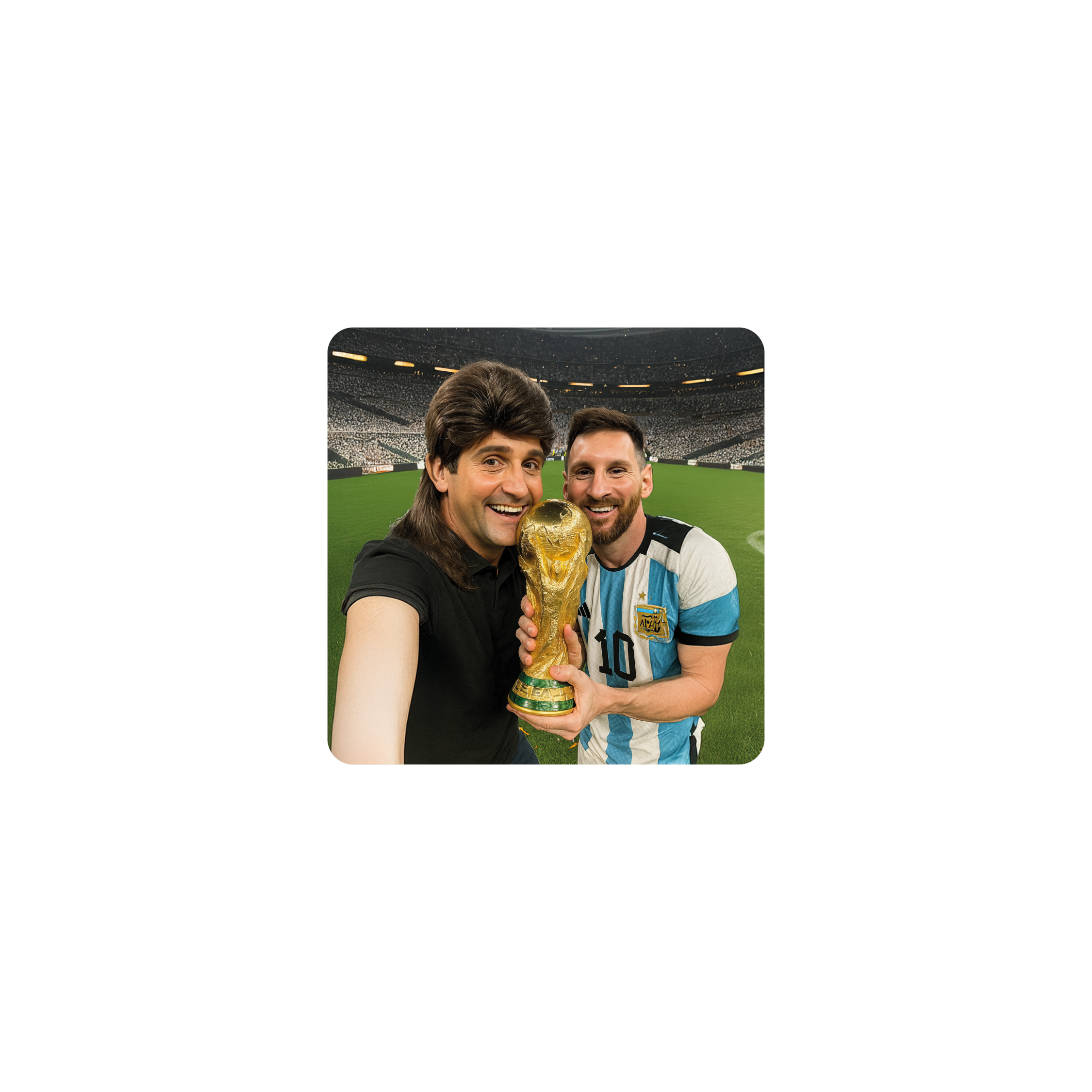 Mousepad Messi selfie 25x25 PRO | PERSONALIZADO