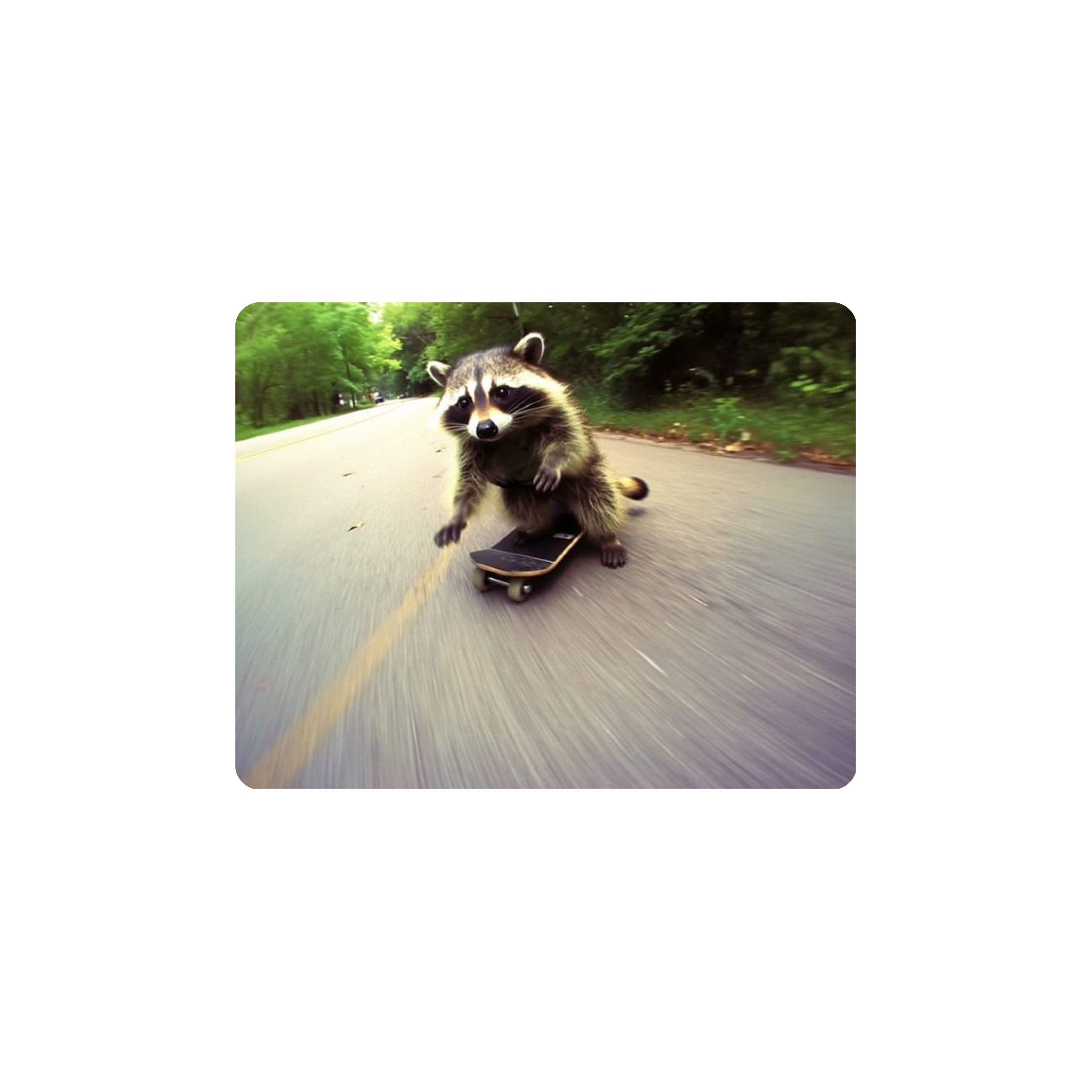 Mousepad Racoon Skate 70x55 Classic | PERSONALIZADO