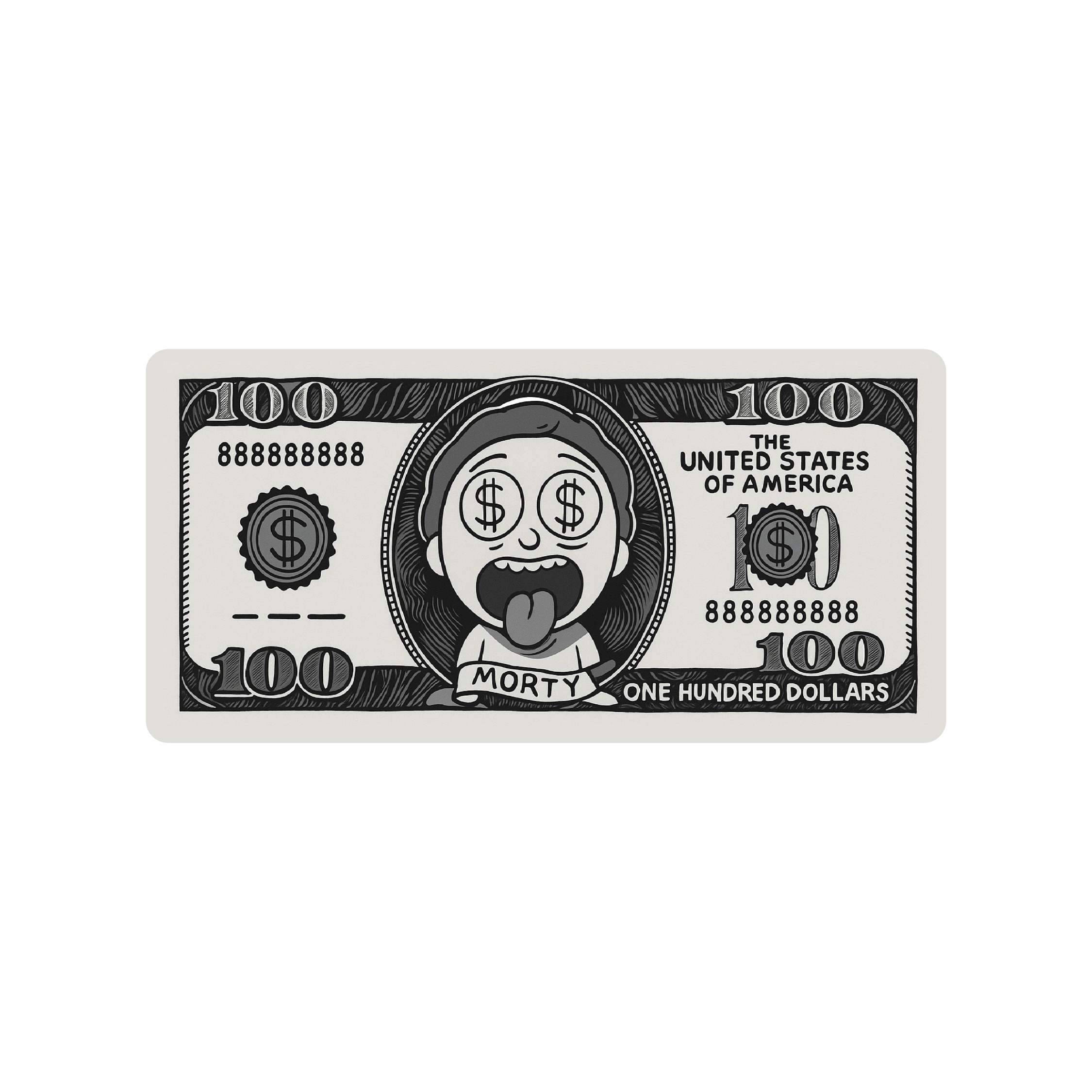 Mousepad Rick and morty billete 72x35 Classic | PERSONALIZADO
