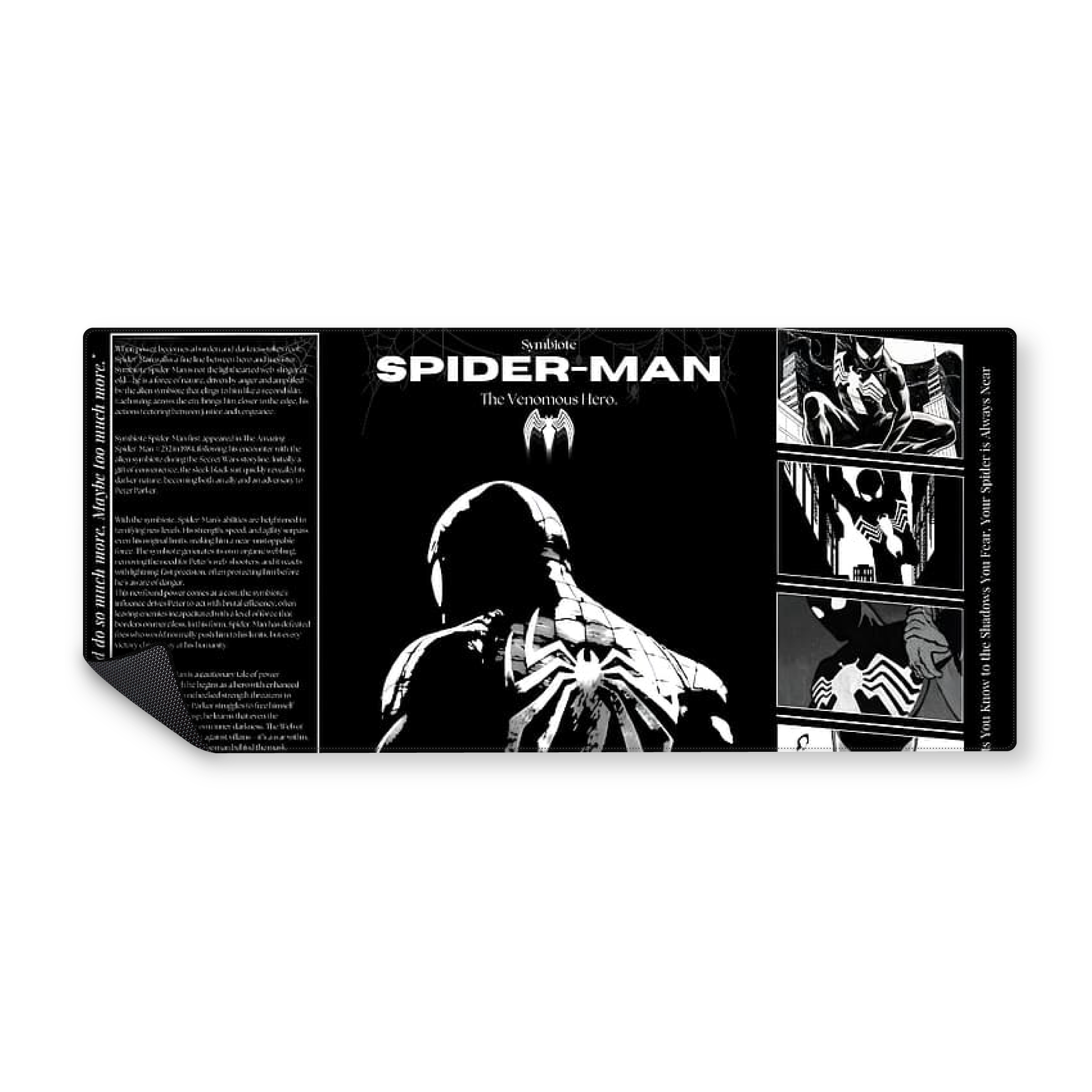 Mousepad Spiderman black and white 90x40 Classic | PERSONALIZADO