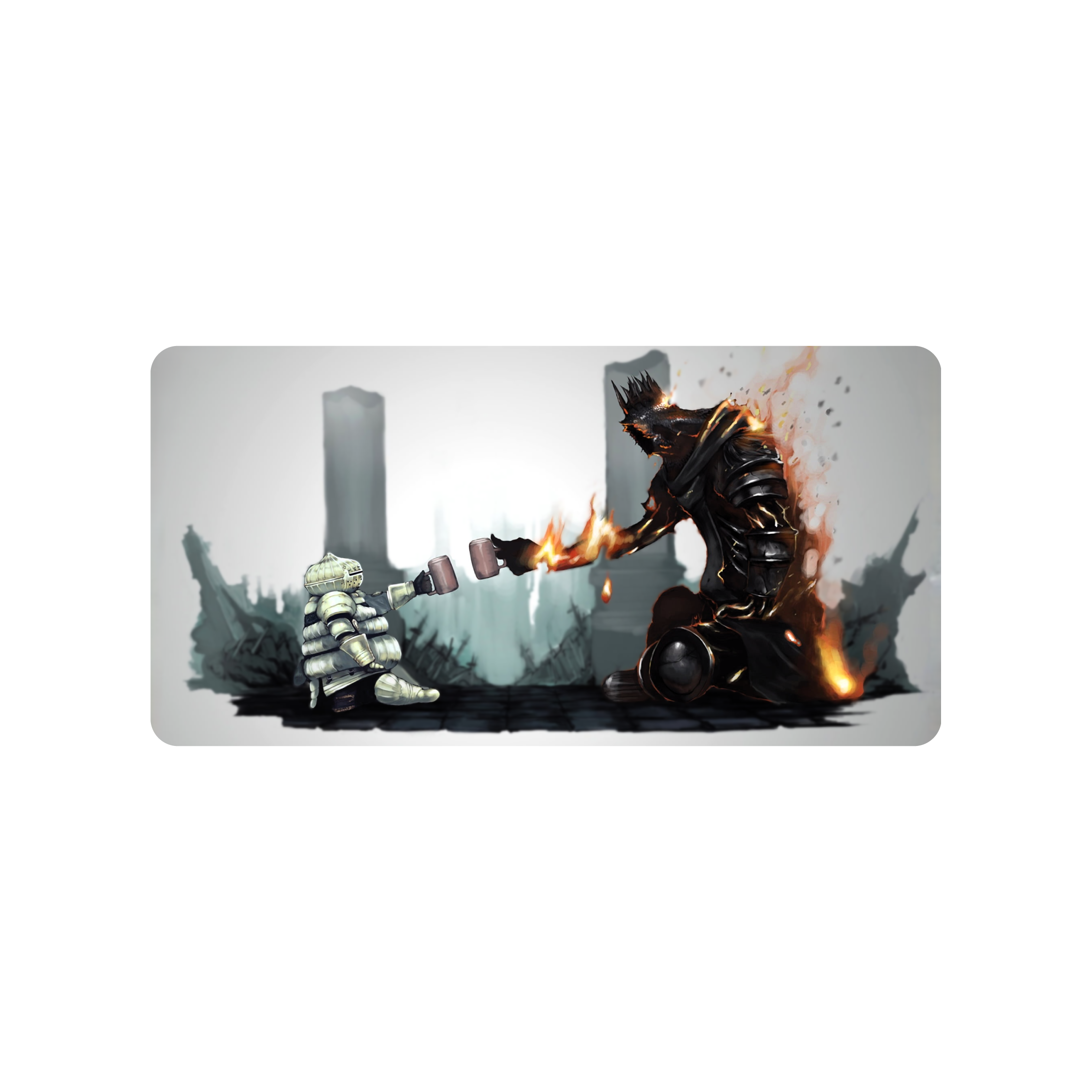 Mousepad Sr Siegward y Yhorn 70x35 Classic | PERSONALIZADO