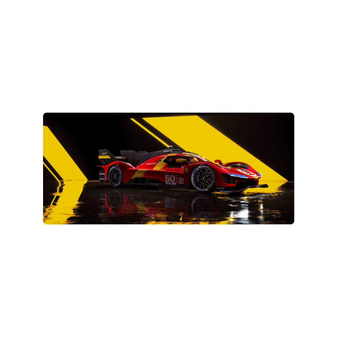 Mockup Mousepad Ferrari 499P HyperCar 90x40 Classic | PERSONALIZADO