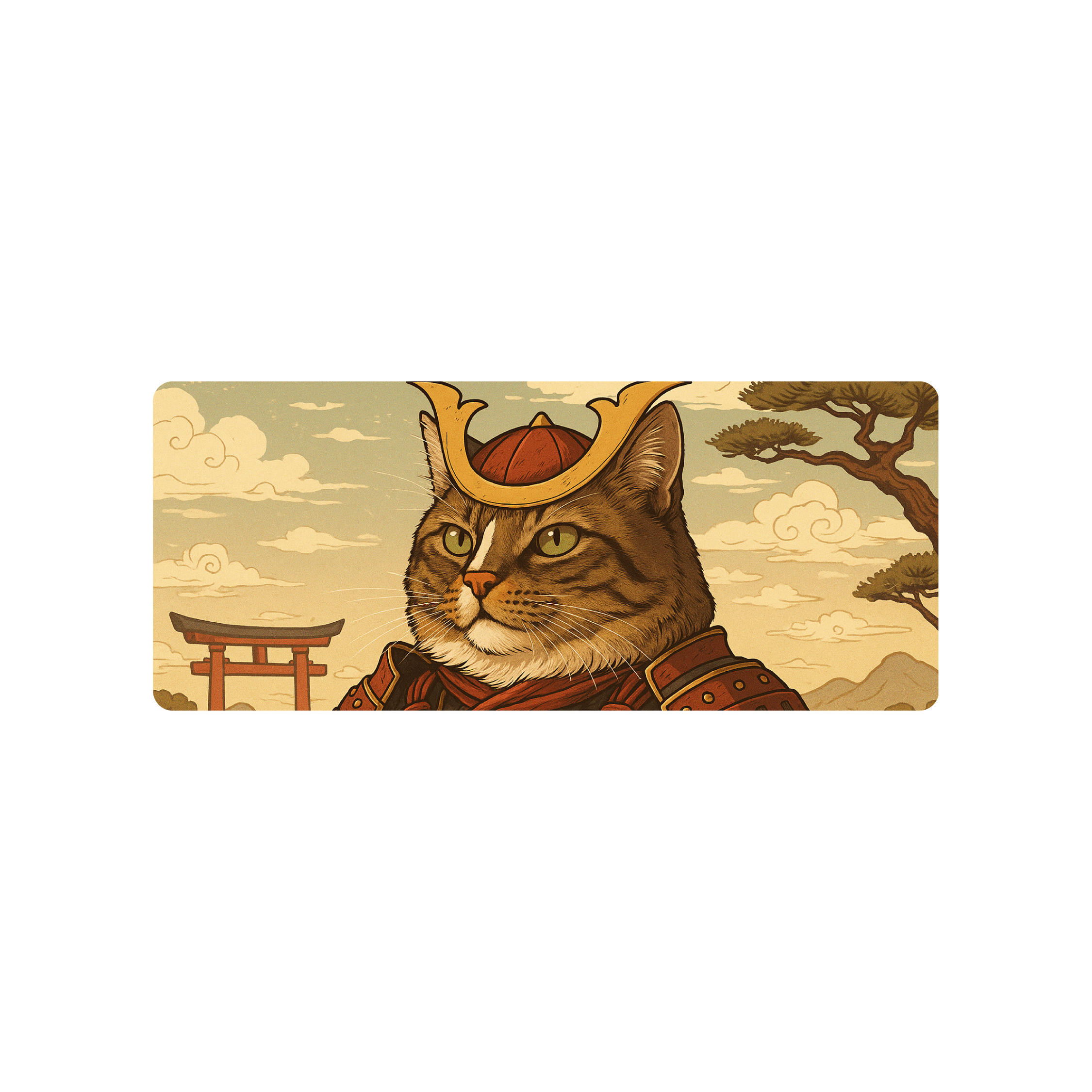 Mousepad gato samurái 85x35 PRO | PERSONALIZADO