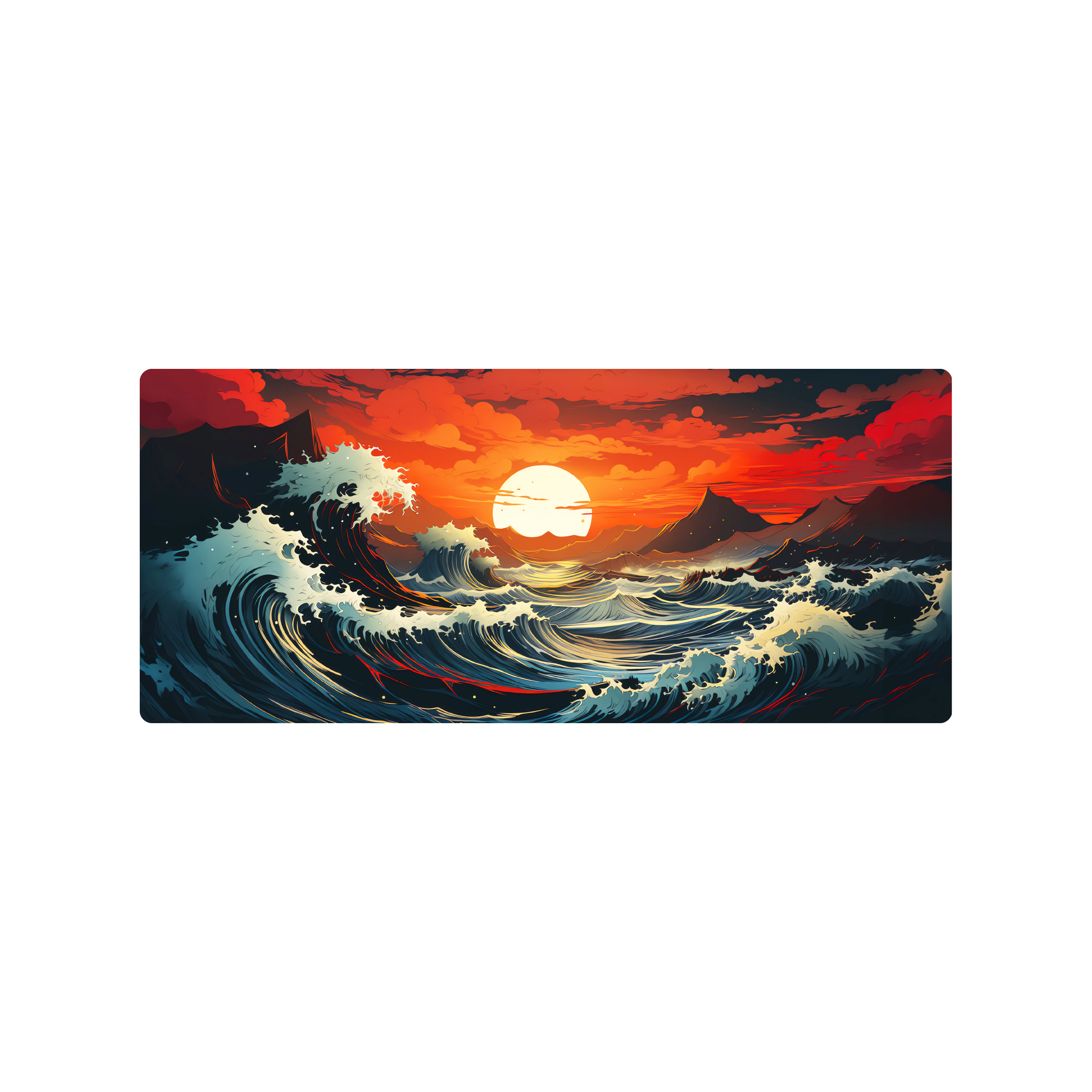 Mousepad gran ola kanagawa sunset 70x30 PRO | PERSONALIZADO