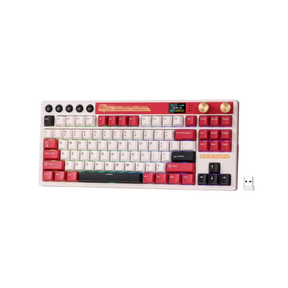 Teclado mecânico sem fio Royal Kludge RKM87 75% RGB com interruptor creme | MgM IMP
